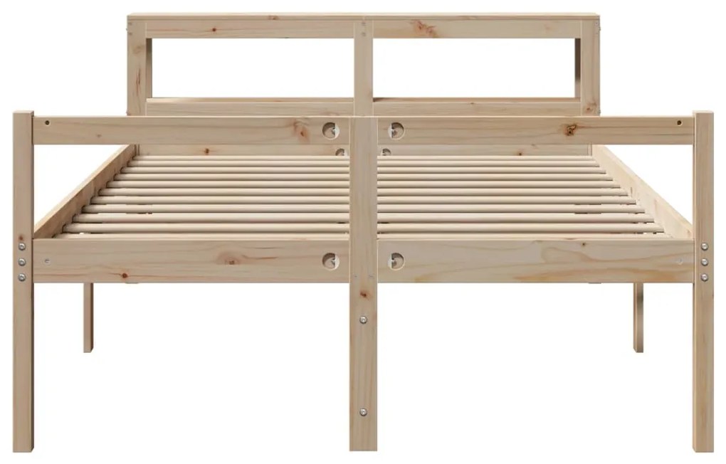 vidaXL Κρεβάτι Ηλικιωμένου με Κεφαλάρι 140x200 εκ. Μασίφ Ξύλο Πεύκου