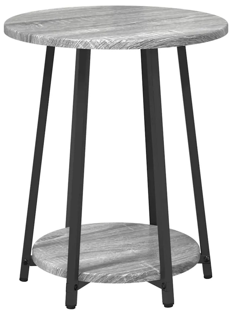 vidaXL Σετ βοηθητικά τραπεζάκια με ράφι 2 pcs Γκρι σονόμα και Μαύρο