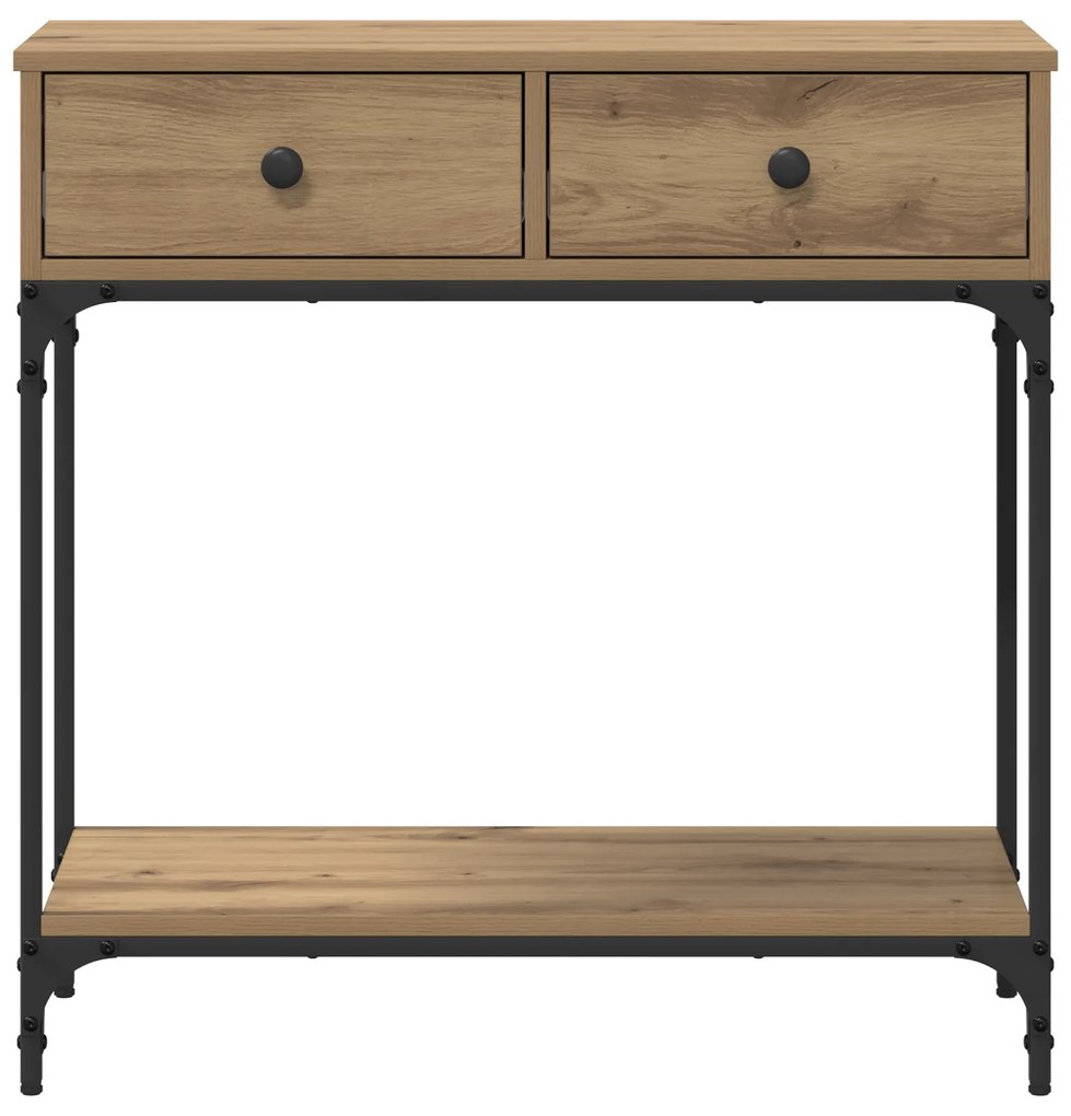 vidaXL Τραπέζι Κονσόλας Μασίφ Δρυς 75x34.5x75 εκ. Επεξεργασμένο Ξύλο