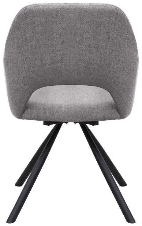 Πολυθρόνα τραπεζαρίας Gabriel Megapap ανοιχτό μπεζ ύφασμα - μεταλλικό μαύρο πόδι 58x60x85εκ.