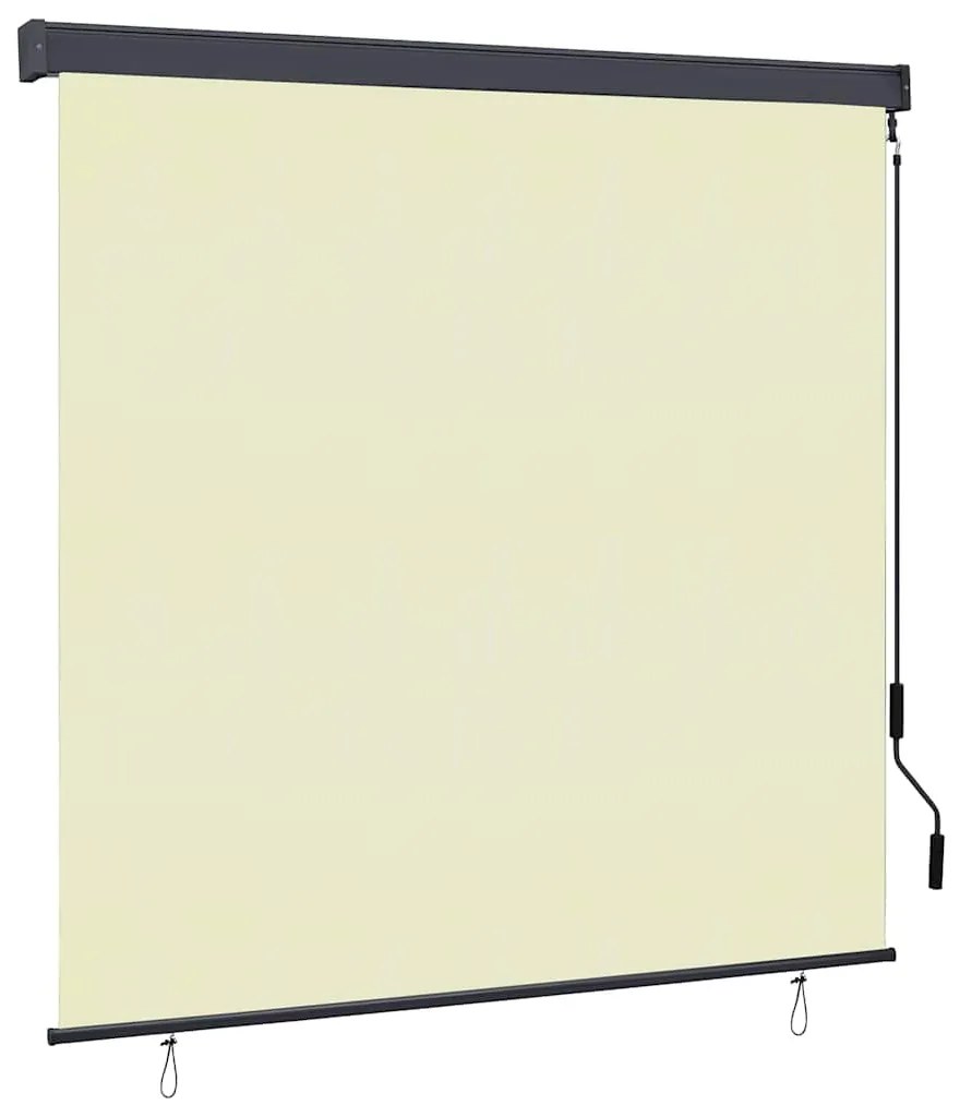 vidaXL Εξωτερικό ρολό Ριγέ Ρυθμιζόμενος Κρεμ 180 x 250 cm ύφασμα