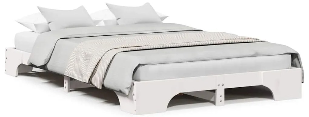 vidaXL Κρεβάτι Λευκό 120x200 cm από Μάσιφ Ξύλο Πεύκου