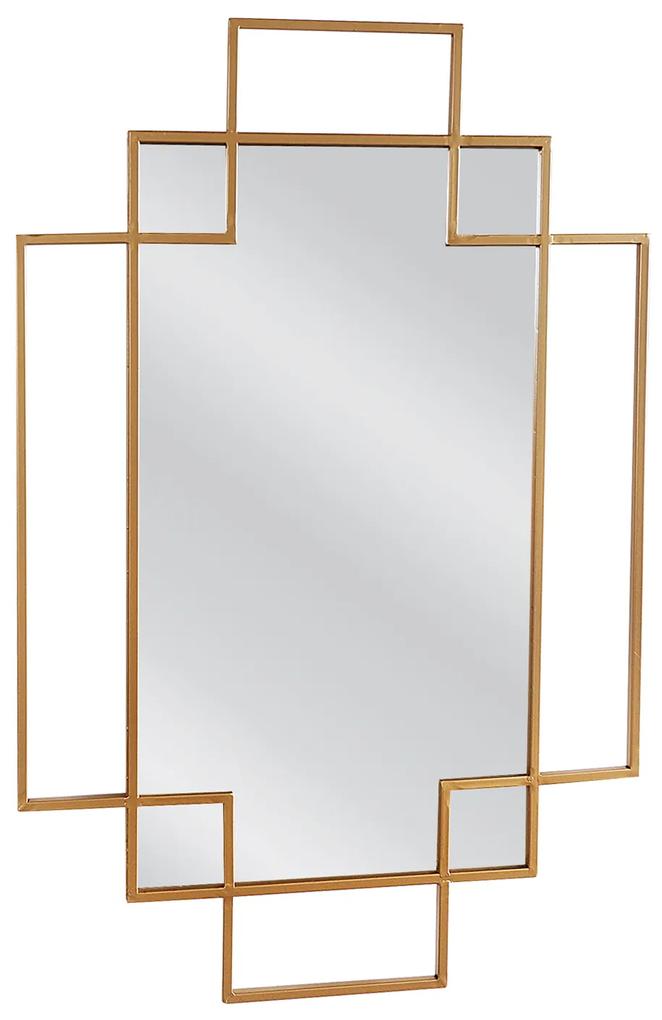 14790035 Καθρέπτης Τοίχου BOR Χρυσό Μέταλλο/Γυαλί 90x1.5x60cm Μέταλλο/Γυαλί, 1 Τεμάχιο