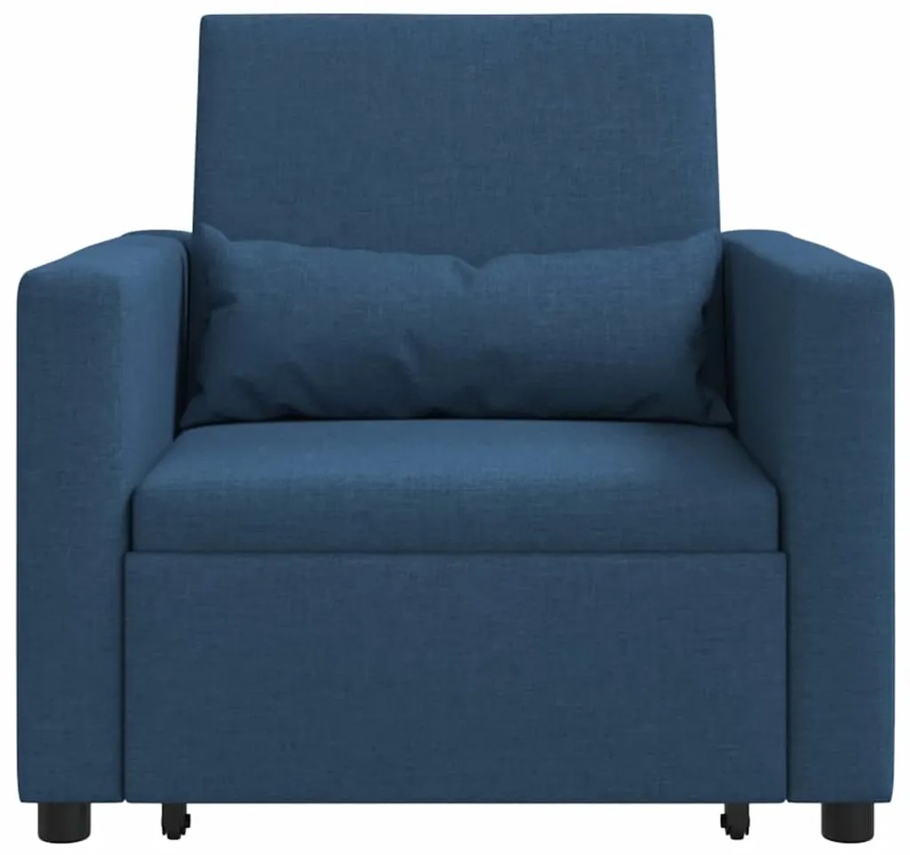 vidaXL Μονός καναπές-κρεβάτι Μπλε 90 x 165 x 87 εκ. ύφασμα