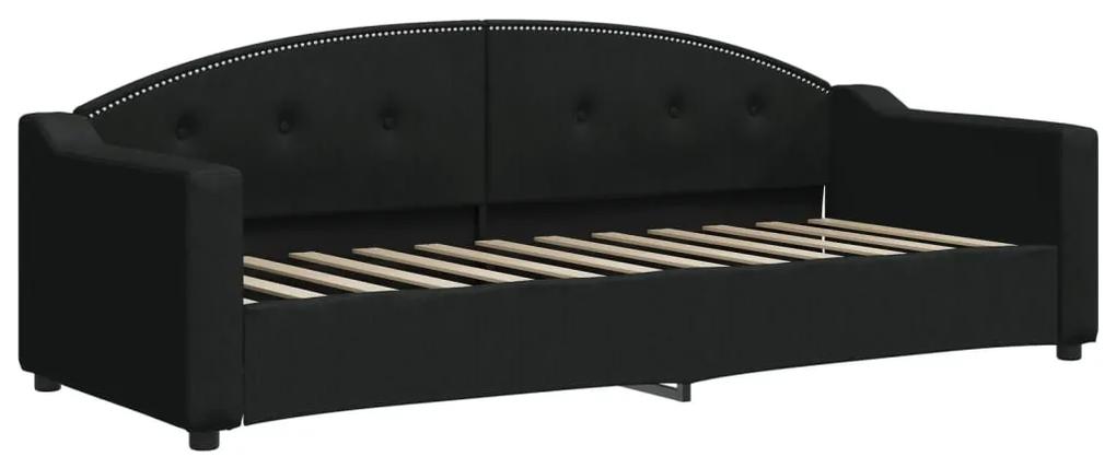vidaXL Καναπές Κρεβάτι με Στρώμα Μαύρο 80 x 200 εκ. Υφασμάτινο