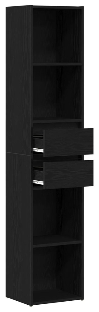 vidaXL Βιβλιοθήκη Μονάδα Μαύρο Δρυς 36x30x171 εκ Επεξεργασμένο ξύλο