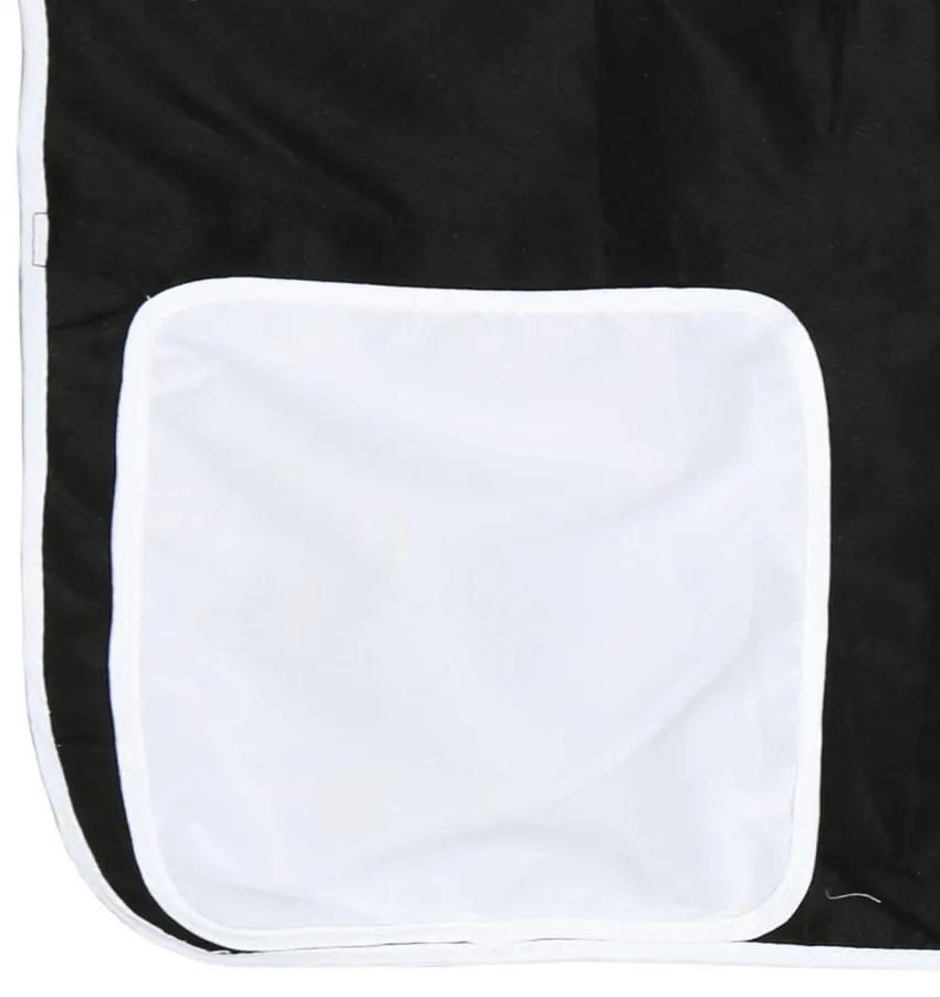 Υπερυψ. Κρεβάτι με Τούνελ Λευκό/Μαύρο 90 x 190 εκ. Μασίφ Πεύκο - Μαύρο