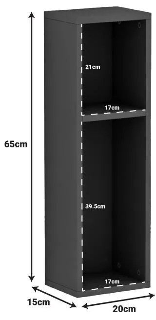 Επιδαπέδια ραφιέρα Racks σε γκρι απόχρωση 20x15x65εκ 20x15x65 εκ.