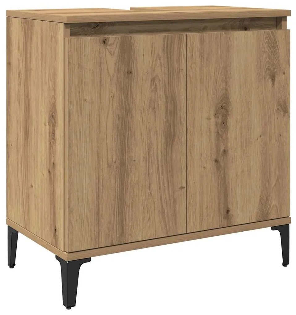 vidaXL Ντουλάπι Νιπτήρα τεχνίτης Δρυς 58x33x60 εκ. Επεξεργασμένο Ξύλο