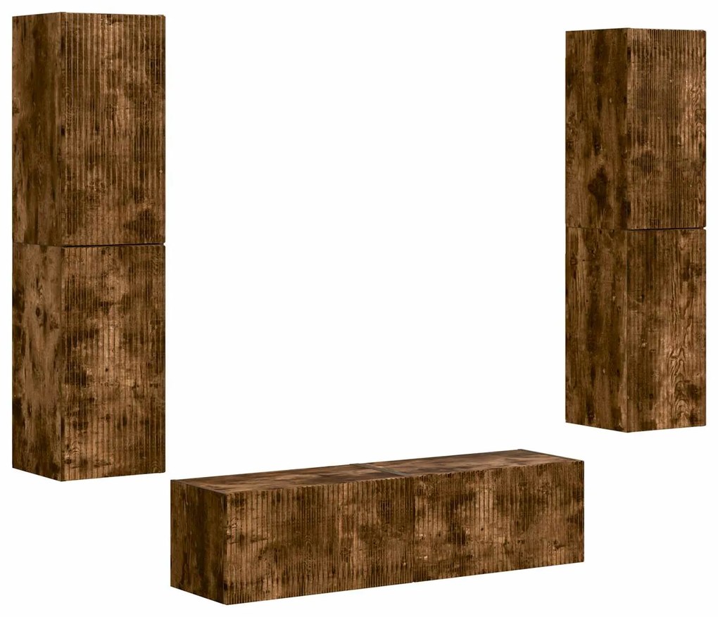 vidaXL 3 pcs Καπνιστό Δρύς