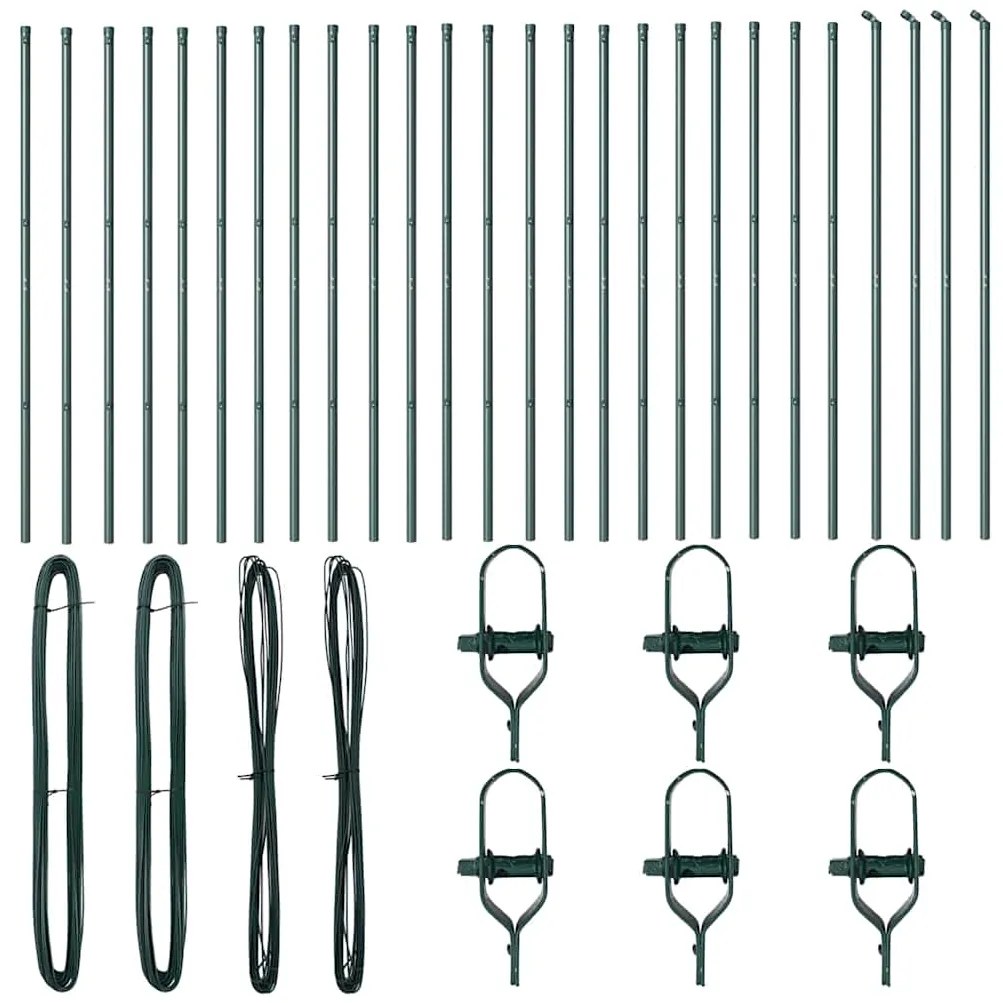 vidaXL Στύλος Περιφράξεων 26 pcs Πράσινο 3.2 x 3.2 x 150 εκ Ατσάλι