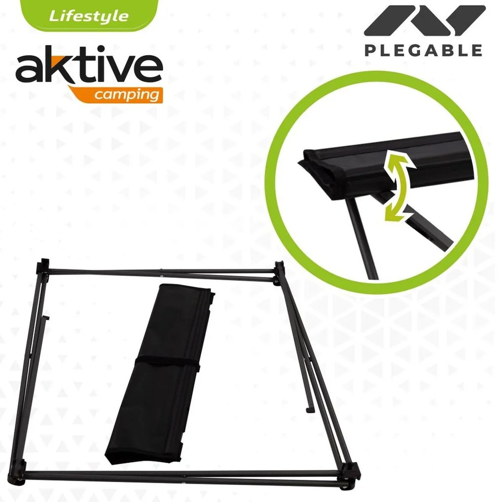 Πτυσσομενο τραπεζακι Aktive Μαύρο Υφασμάτινο 61 x 51 x 50 cm (4 Μονάδες)