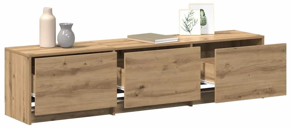 vidaXL Έπιπλο Τηλεόρασης με συρτάρι Artisan Oak 162.5 x 34 x 40 cm