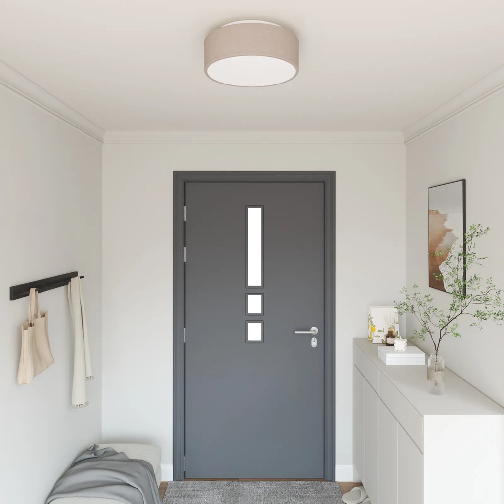 vidaXL Φωτιστικά Οροφής  Flush Mount Ταπέ Ø 38 εκ Υφάσματος E27