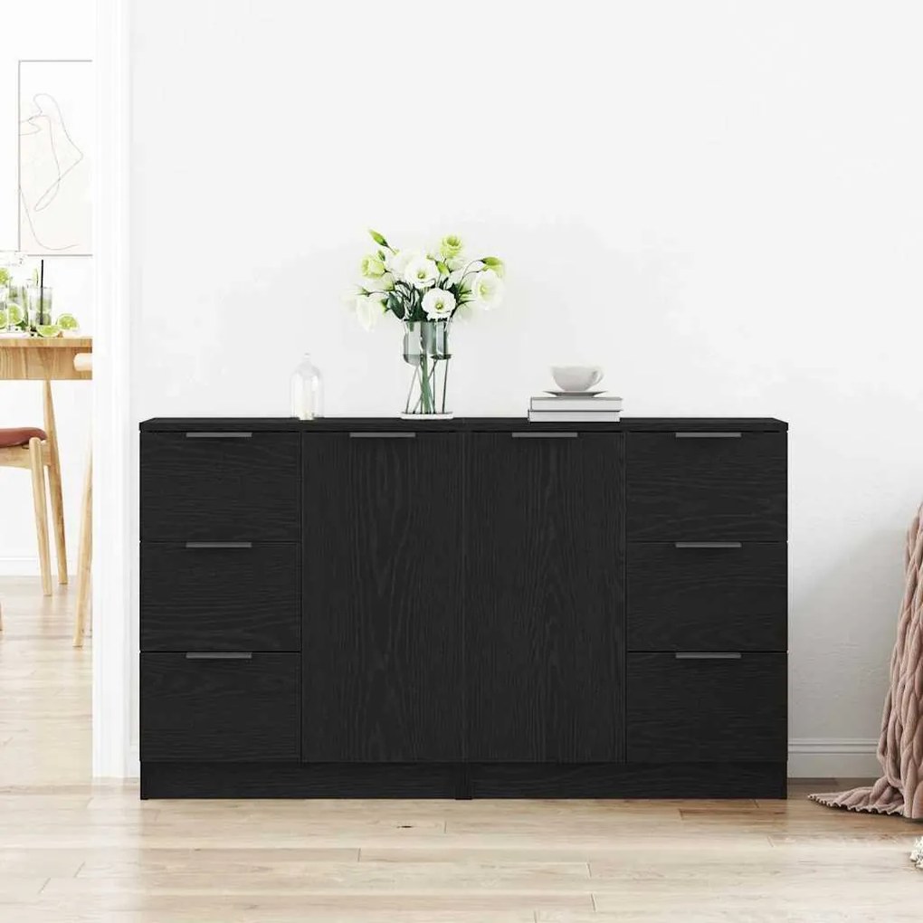 vidaXL Μπουφές Μαύρη Οξυά 180 x 30 x 70 εκ Επεξεργασμένο ξύλο