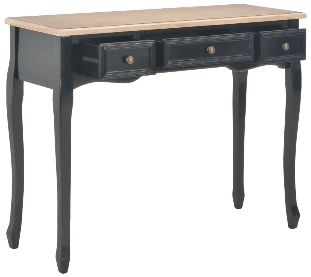 vidaXL 280046 Dressing Console Table with 3 Drawers Black