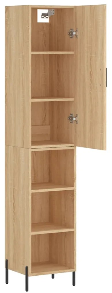 vidaXL Μπουφές Sonoma δρυς 34,5 x 34 x 180 εκ. από Επεξεργασμένο Ξύλο