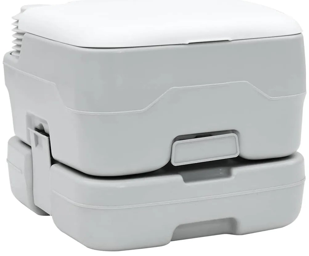 vidaXL Τουαλέτα Κάμπινγκ 2 pcs Γκρι και Λευκό 50.5 x 33 x 103 εκ