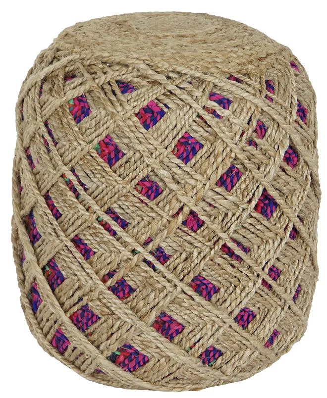 Υποπόδια Home ESPRIT Καφέ Πολύχρωμο Γιούτα 40 x 40 x 45 cm