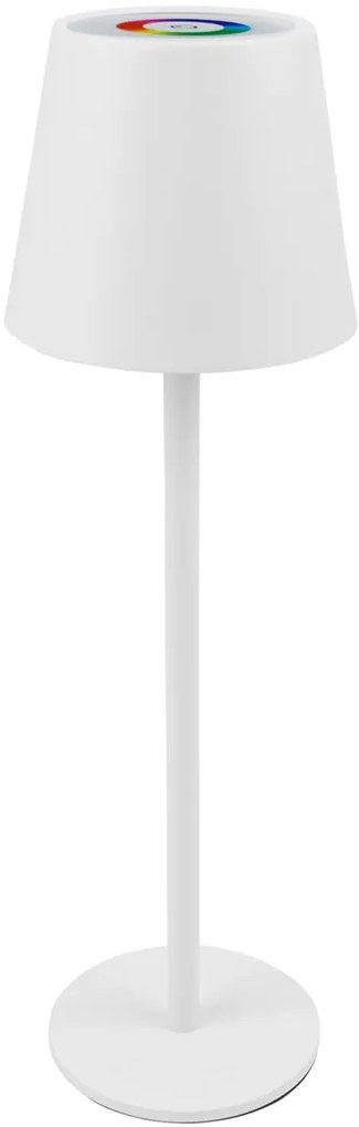 POWERTECH LED επιτραπέζιο φωτιστικό HLL-0196, RGB, ρυθμιζόμενο, επαναφορτιζόμενο, λευκό