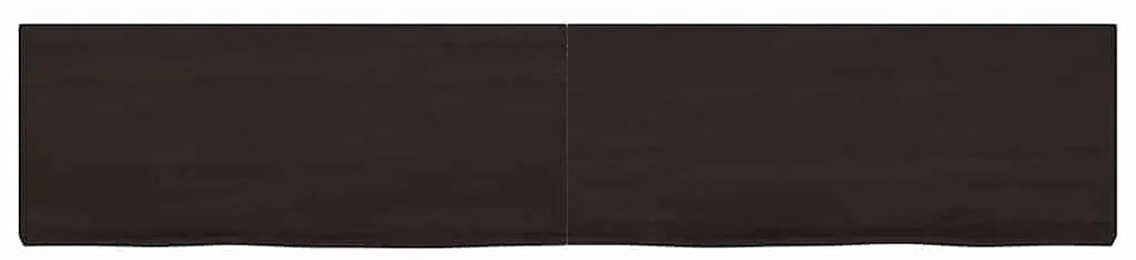 vidaXL Ράφι Τοίχου Σκούρο Καφέ 200x40x(2-6) εκ. Επεξ. Μασίφ Ξύλο Δρυός