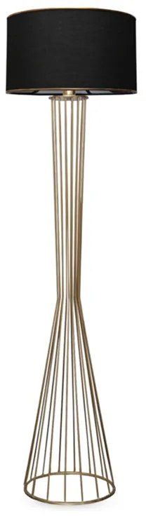 Φωτιστικό δαπέδου Clarke Megapap μέταλλο/ύφασμα χρώμα χρυσό/μαύρο 38x21x155εκ.