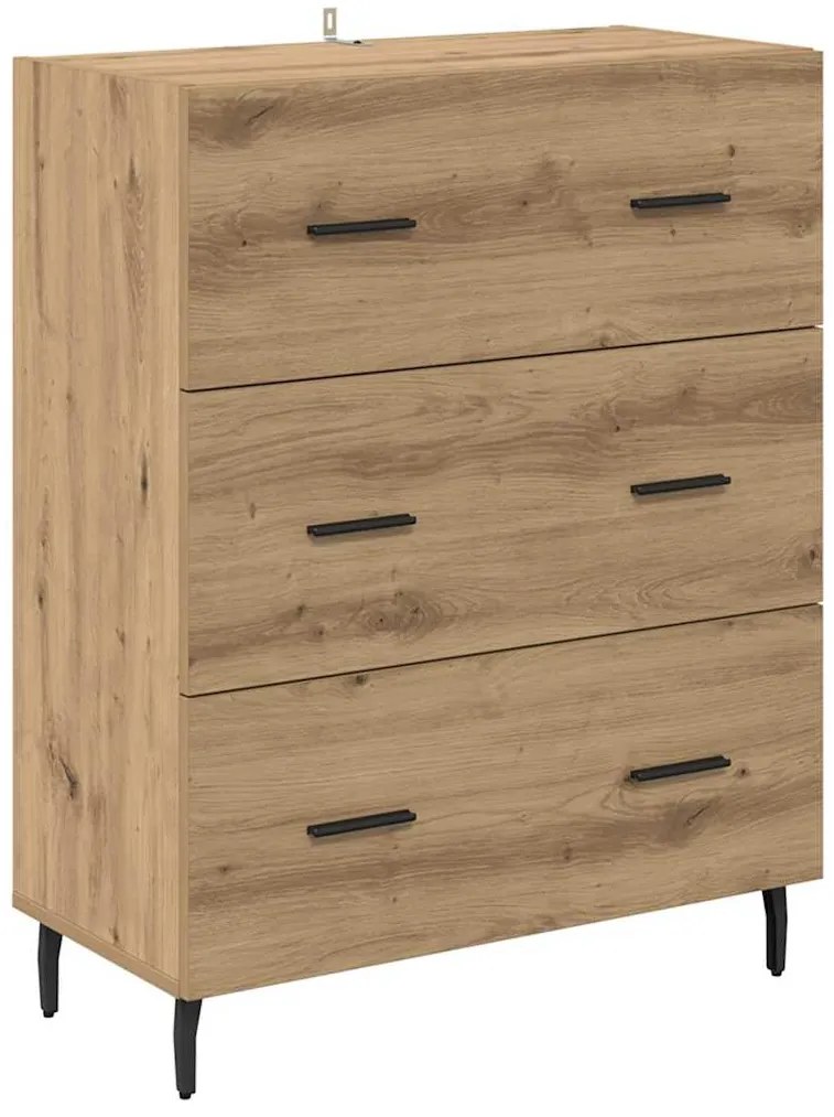 vidaXL Πλαϊνό γραφείο με συρτάρι Artisan Oak 69,5 x 34 x 90 εκ.