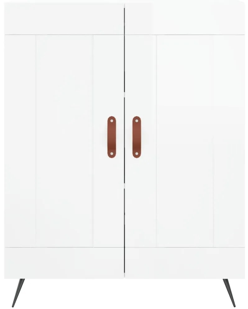 vidaXL Ντουλάπι Γυαλιστερό Λευκό 69,5x34x90 εκ. Επεξεργασμένο Ξύλο