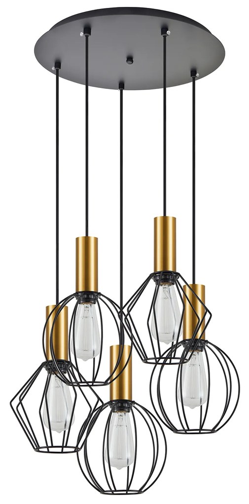 Φωτιστικό Οροφής  SE21-GM-4-5BL-GR12 ADEPT FLEX Gold Matt Pendant Black Metal Grid+ - 77-8936 - 51W - 100W - 77-8936