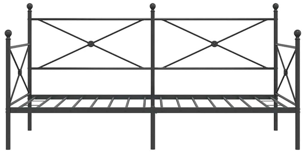 vidaXL Κρεβάτι ημέρας χωρίς στρώμα Μαύρο 107x203 cm Ατσάλι