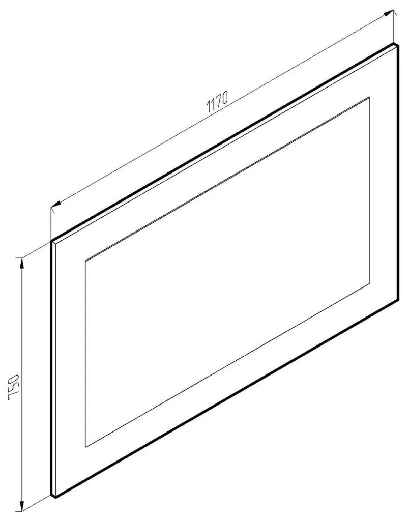 BERINDA Καθρέπτης Τοίχου με Light Artwood/Anthracite Ξύλινο Πλαίσιο 117x81cm