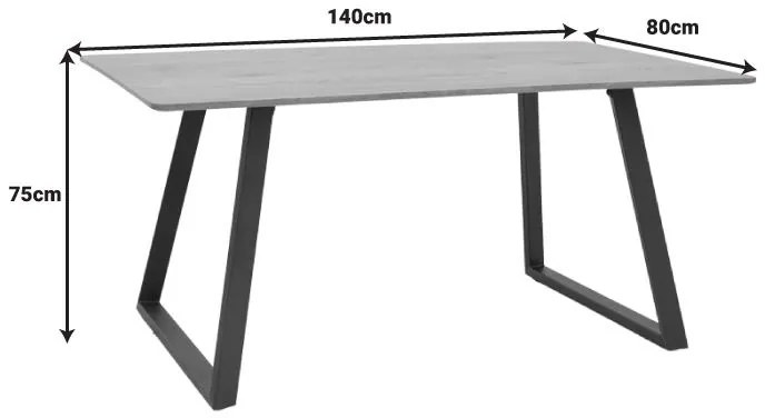 Τραπέζι Winor φυσικό mdf-πόδι μαύρο μεταλλικό 140x80x75εκ 140x80x75 εκ.