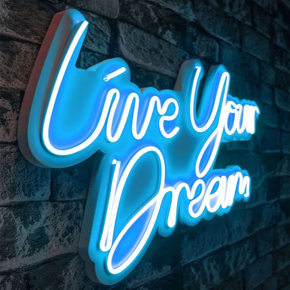 Διακοσμητικό Φωτιστικό Τοίχου Live Your Dream 395NGR2128 53x2x30cm Led 22,6W Blue Wallity