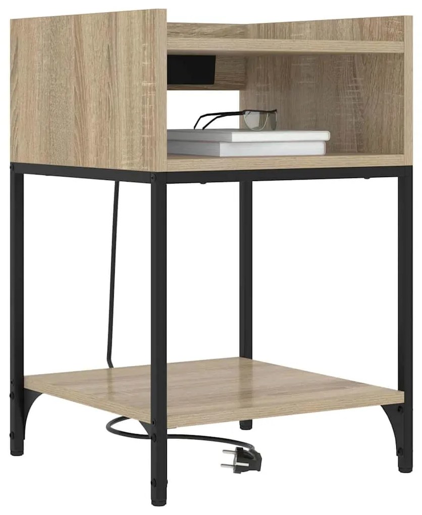 vidaXL Κομοδίνο 2 pcs Sonoma Δρυς 40 x 40 x 61 εκ Επεξεργασμένο ξύλο