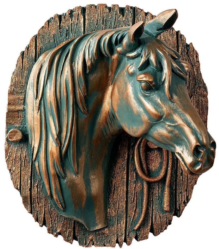 Διακοσμητικό Τοίχου Horse 891TNL3805 25x14x28cm Copper-Green Wallity Πολυέστερ