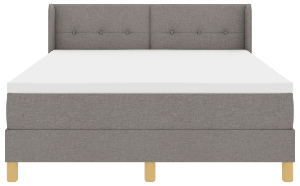 vidaXL Κρεβάτι Box Spring με Στρώμα σε Ταπέ, 140 x 190 εκ., Ύφασμα