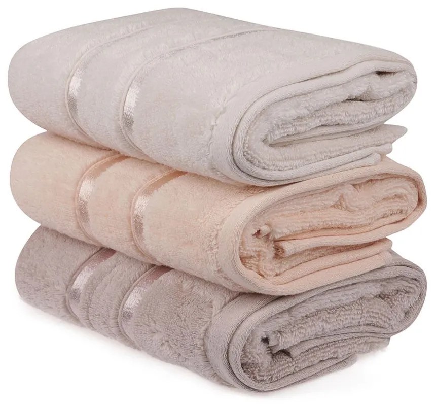 Πετσέτες Dolce 317HBY2408 (Σετ 3τμχ) Light Lilac-Salmon L'Εssentiel Maison Σετ Πετσέτες 50x90cm Microcotton