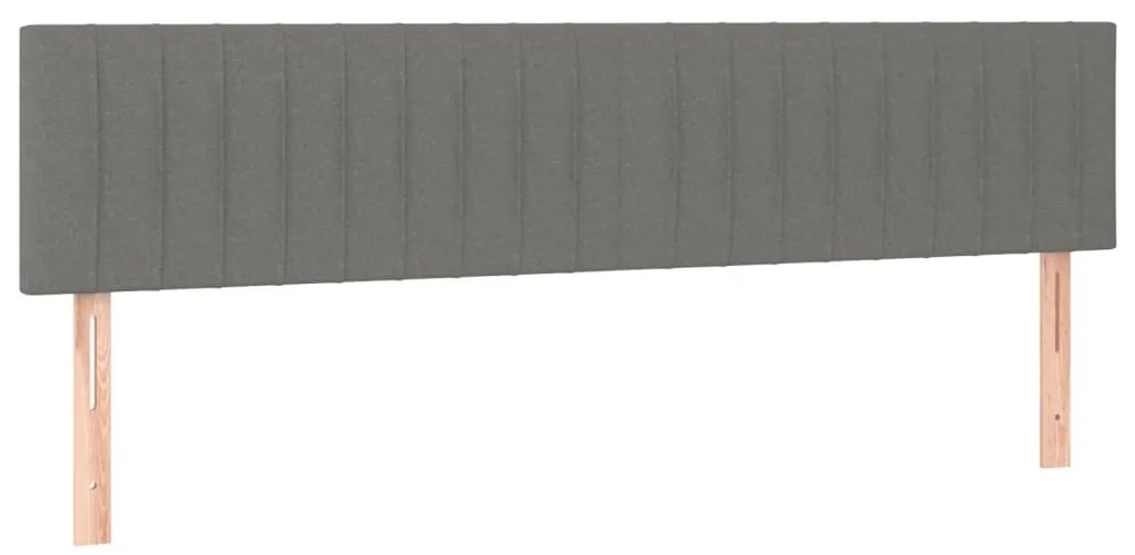 vidaXL Κεφαλάρι Κρεβατιού LED Σκούρο Γκρι 180x5x78/88 εκ. Υφασμάτινο