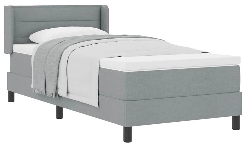 vidaXL Κρεβάτι box spring με στρώμα Ανοιχτό γκρι 100 x 200 cm
