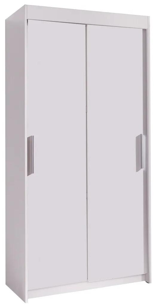 Ντουλάπα Toledo 108, Άσπρο, 216x100x60cm, Πόρτες ντουλάπας: Ολίσθηση, Αριθμός ραφιών: 5, Αριθμός ραφιών: 5 | Epipla1.gr