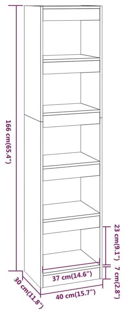 Βιβλιοθήκη/Διαχωριστικό Χώρου Λευκό 40x30x166 εκ. Επεξ. Ξύλο - Λευκό