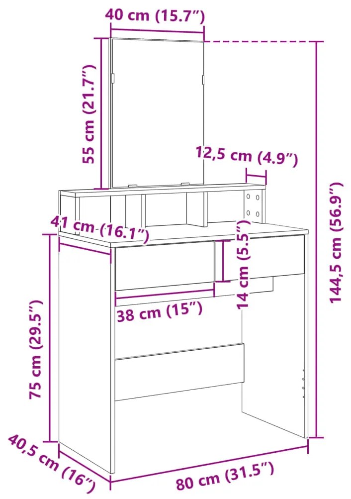 ΜΠΟΥΝΤΟΥΑΡ ΜΕ ΚΑΘΡΕΦΤΗ ΓΚΡΙ SONOMA 80X41X144,5 ΕΚ. 848176