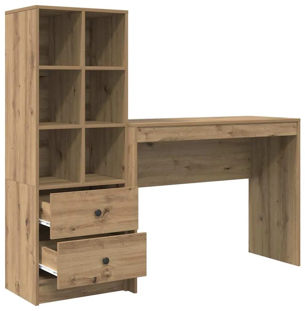 vidaXL Γραφείο με συρτάρι 2 pcs Artisan Oak