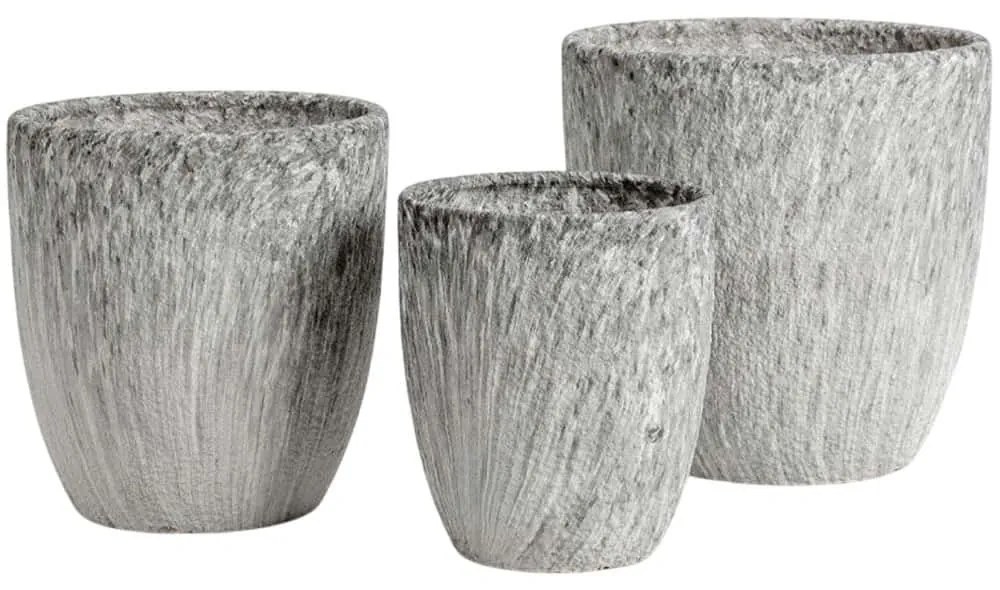 Κασπώ Vinson (Σετ 3Τμχ) 032442 30x30x31/25x25x25/20x20x22cm Grey-White Κεραμικό