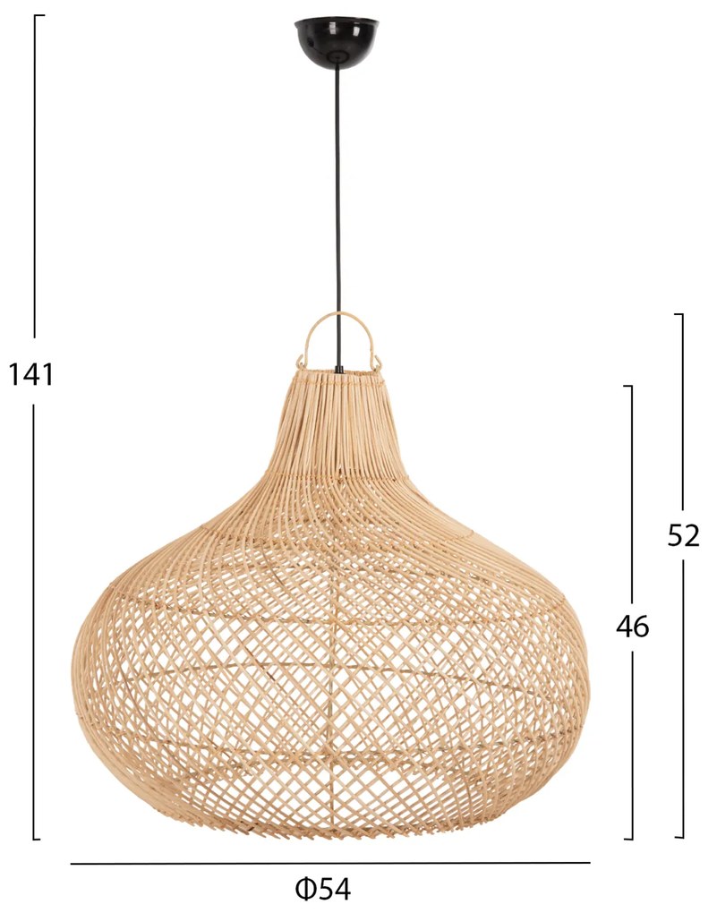 ΦΩΤΙΣΤΙΚΟ ΟΡΟΦΗΣ ΚΡΕΜΑΣΤΟ HM7860 ΦΥΣΙΚΟ RATTAN ΣΕ ΦΥΣΙΚΟ ΧΡΩΜΑ Φ54x46-141Υεκ. - 0535063 - HM7860
