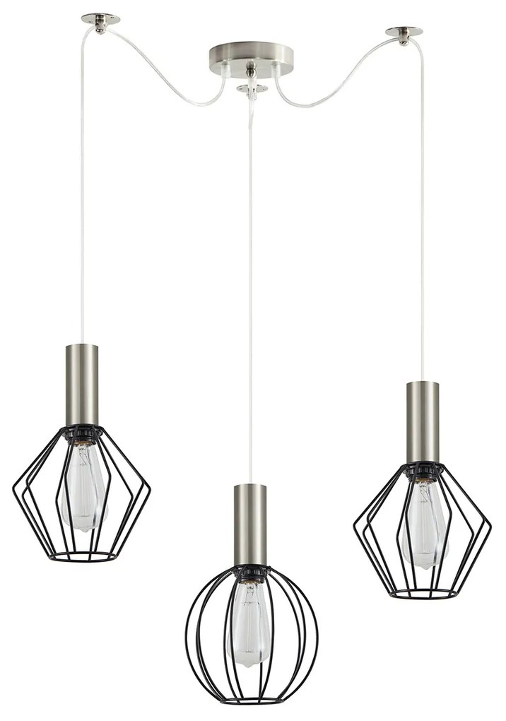 Φωτιστικό Οροφής Τρίφωτο Homelighting Adept Flex 77-8924 Nickel
