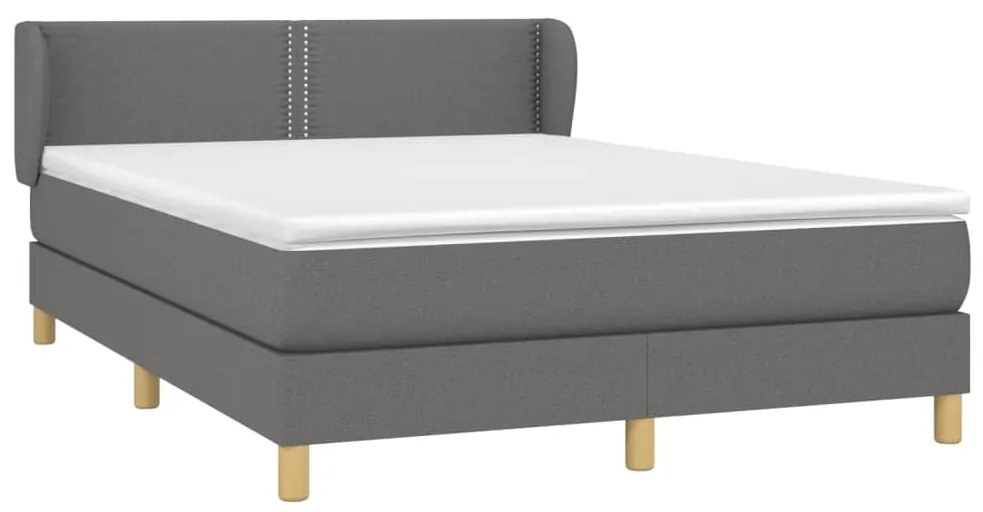 ΚΡΕΒΑΤΙ BOXSPRING ΜΕ ΣΤΡΩΜΑ ΣΚΟΥΡΟ ΓΚΡΙ 140X190 ΕΚ. ΥΦΑΣΜΑΤΙΝΟ 3126718