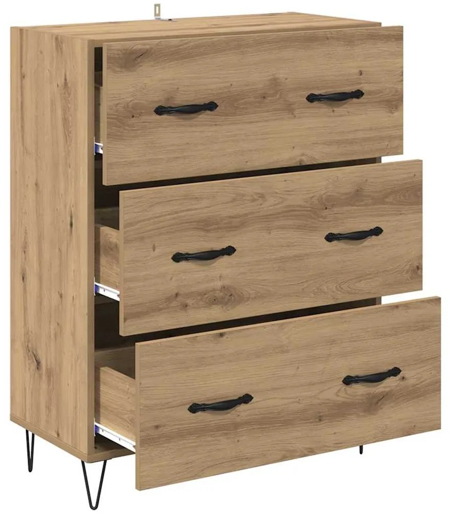 vidaXL Πλαϊνό γραφείο με συρτάρι Artisan Oak 69,5 x 34 x 90 εκ.