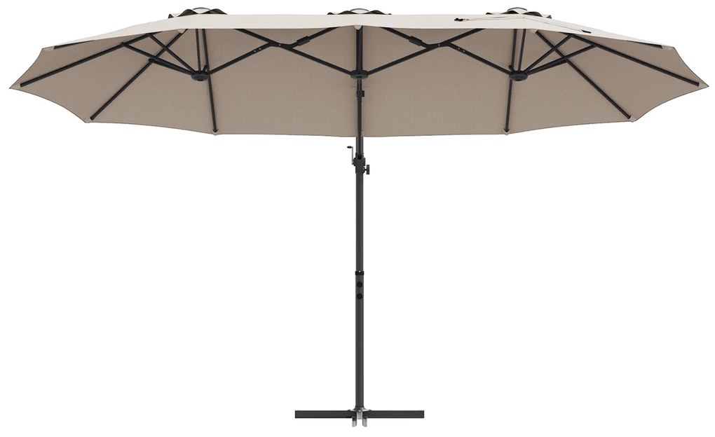 vidaXL Ομπρέλα κήπου τύπου καντίλας Taupe 372 x 198 x 253 εκ