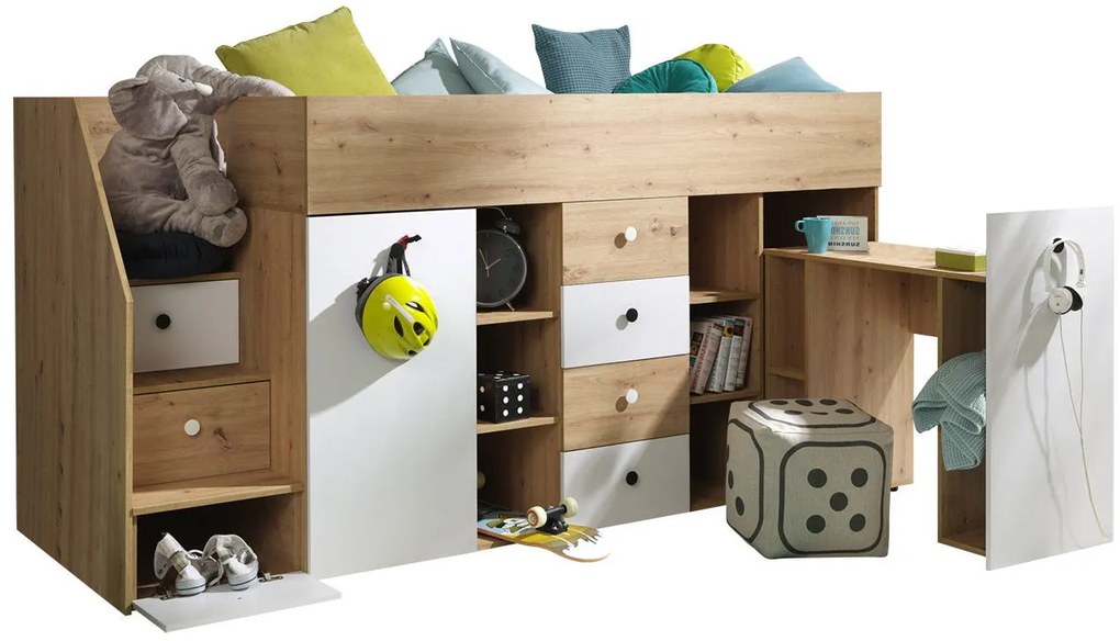 Πολυλειτουργικό κρεβάτι Smart III-Αριστερή-Leuko